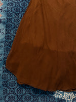 Vintage Brown Tiered Net Midi Skirt - M