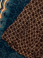 Vintage Brown Net Paisley Midi Skirt - M