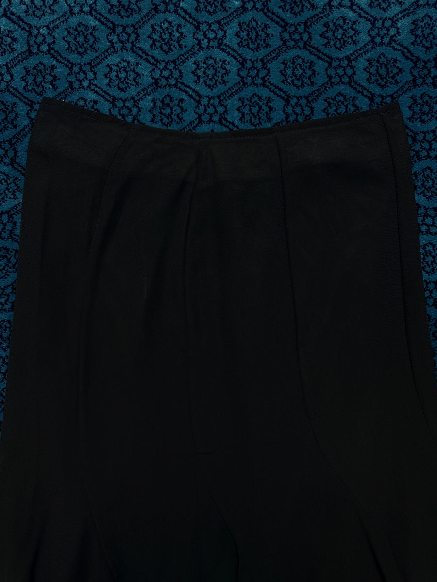 MESASL Black Ruffle Midi Skirt - M