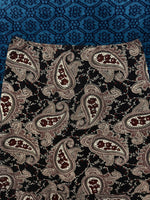 Vintage Black & Brown Paisley Net Midi Skirt - M
