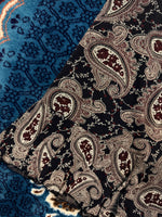 Vintage Black & Brown Paisley Net Midi Skirt - M