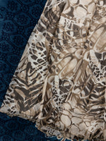 Kapalua Brown Floral Net Mid Skirt - M
