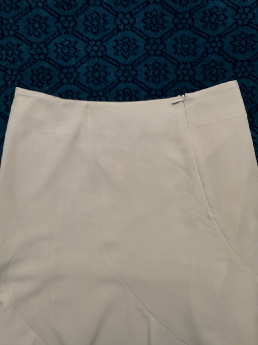 Sobora White Ruffle Midi Skirt - M