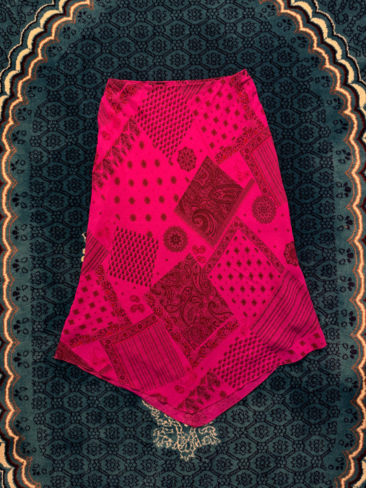 Marks & Spencer Pink Floral Paisley Tiered Midi Skirt - M