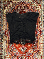 Amisu Black Sleeveless Mesh Top - L