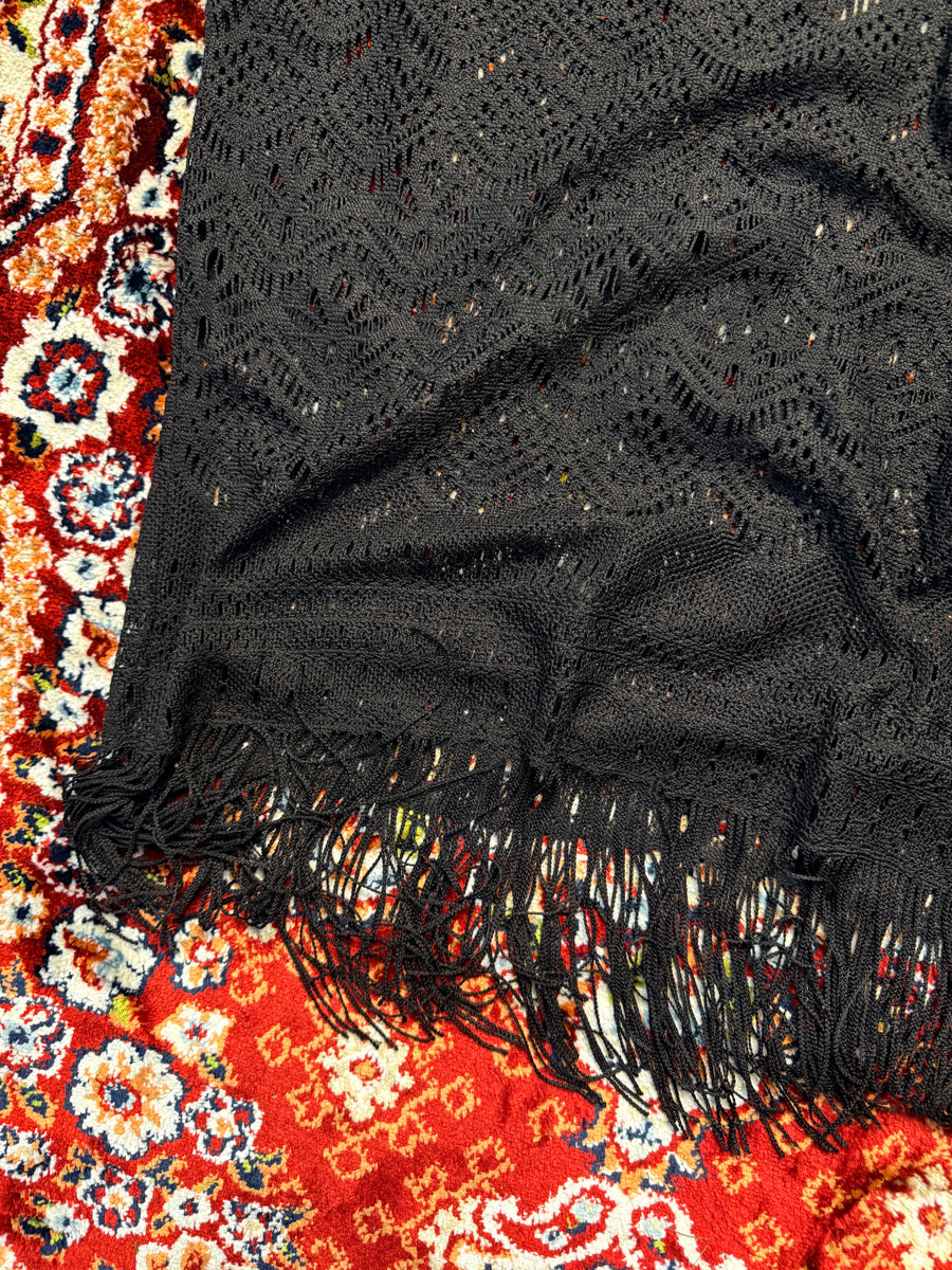 Amisu Black Sleeveless Mesh Top - L