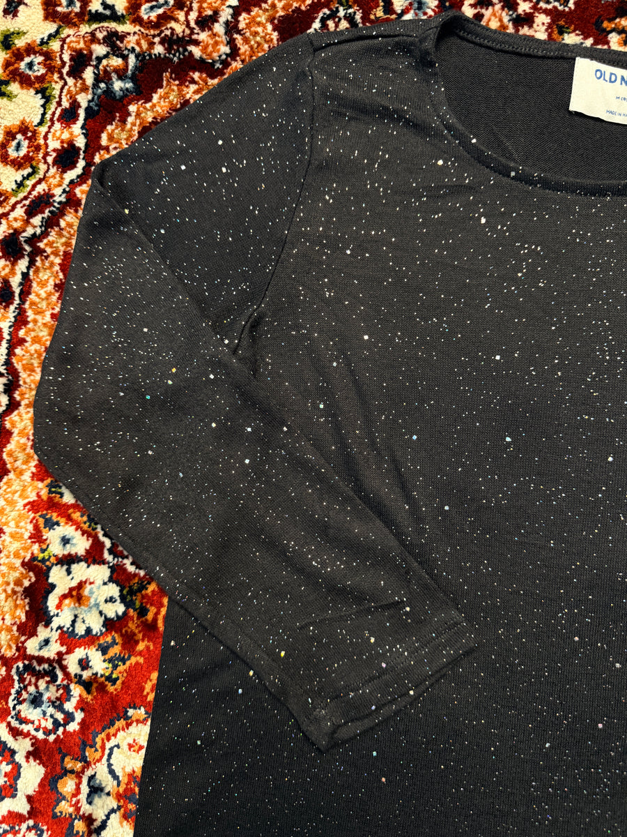 Old Navy Black Glitter Shirt - M