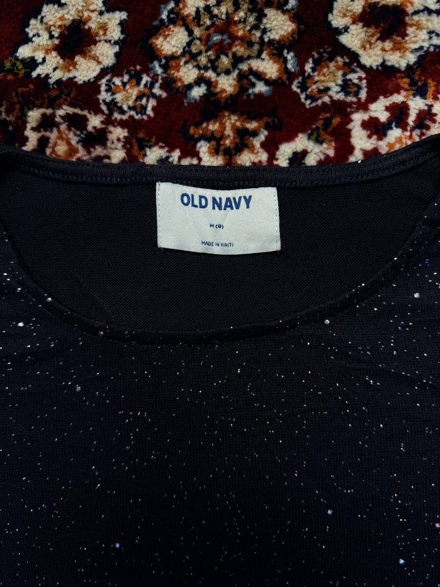 Old Navy Black Glitter Shirt - M