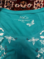 M&Co. Turquoise Printed Tee - 12