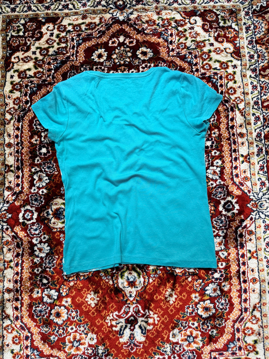 M&Co. Turquoise Printed Tee - 12