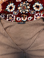 Tezenis Brown Stripe Henley Top - M