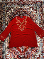 Kanda Red Indian Style Kurti - L