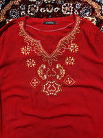 Kanda Red Indian Style Kurti - L