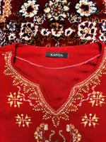 Kanda Red Indian Style Kurti - L