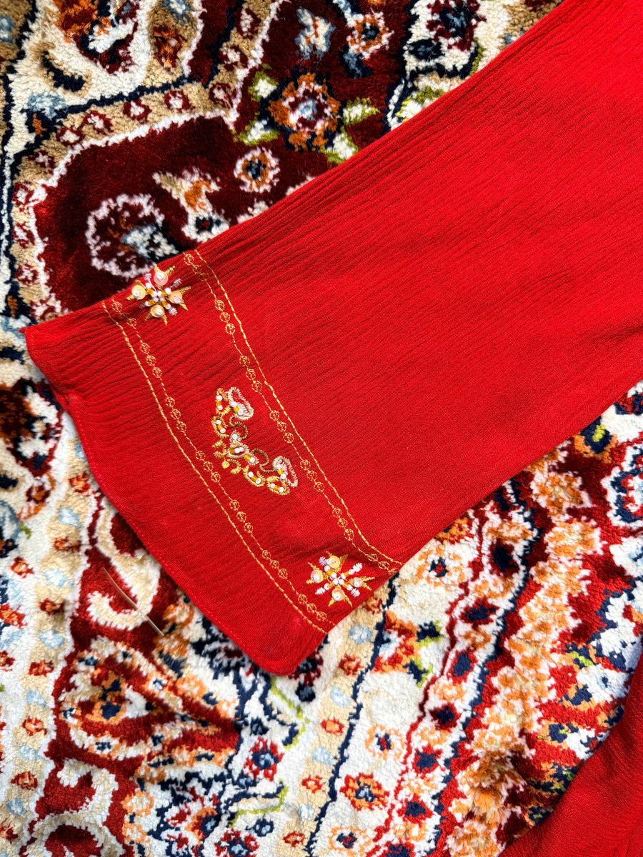 Kanda Red Indian Style Kurti - L