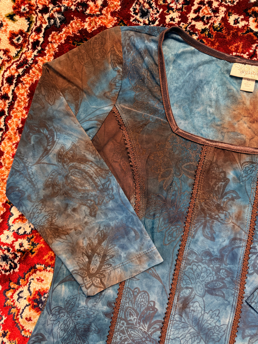 Dressbarn Blue Silk Blouse - M