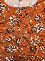 Style&Co. Orangish Brown Floral Blouse - XS