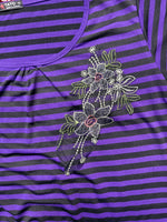 TATC Stripe Purple Floral Tee - XL