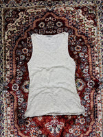 Amisu White Crochet Mesh Tank Top - M