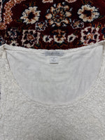 Amisu White Crochet Mesh Tank Top - M