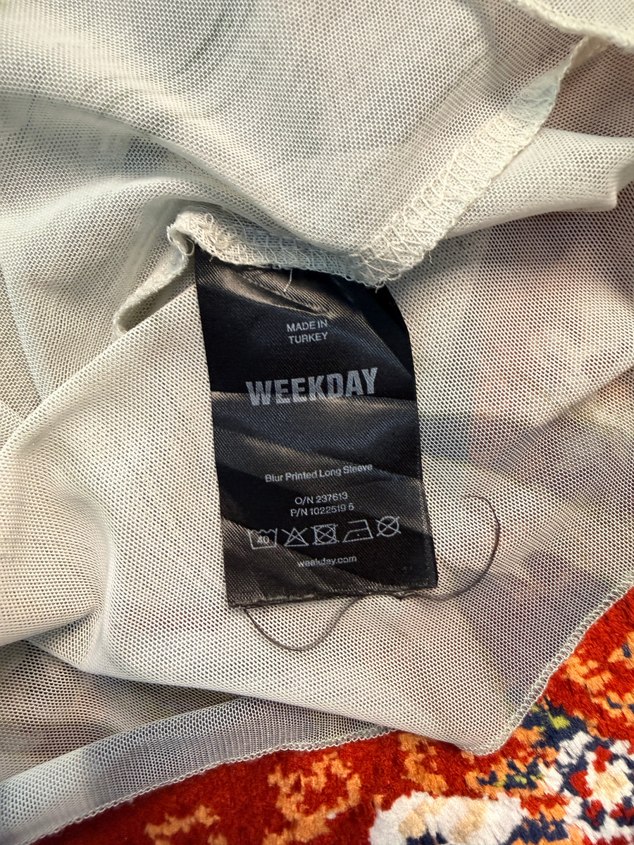 Weekday Light Green Net Top - L