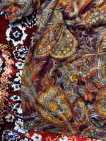 Vintage Reddish Brown Floral Paisley Net Top - L
