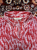 Classics Red Collared Net Blouse - L