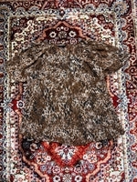 F&F Brown Cheetah Print Ruffle Net Top - L