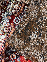 F&F Brown Cheetah Print Ruffle Net Top - L