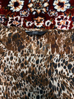 F&F Brown Cheetah Print Ruffle Net Top - L