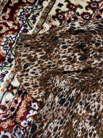 F&F Brown Cheetah Print Ruffle Net Top - L
