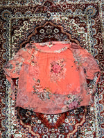 Chica London Pink Floral Ruffle Net Top - One Size