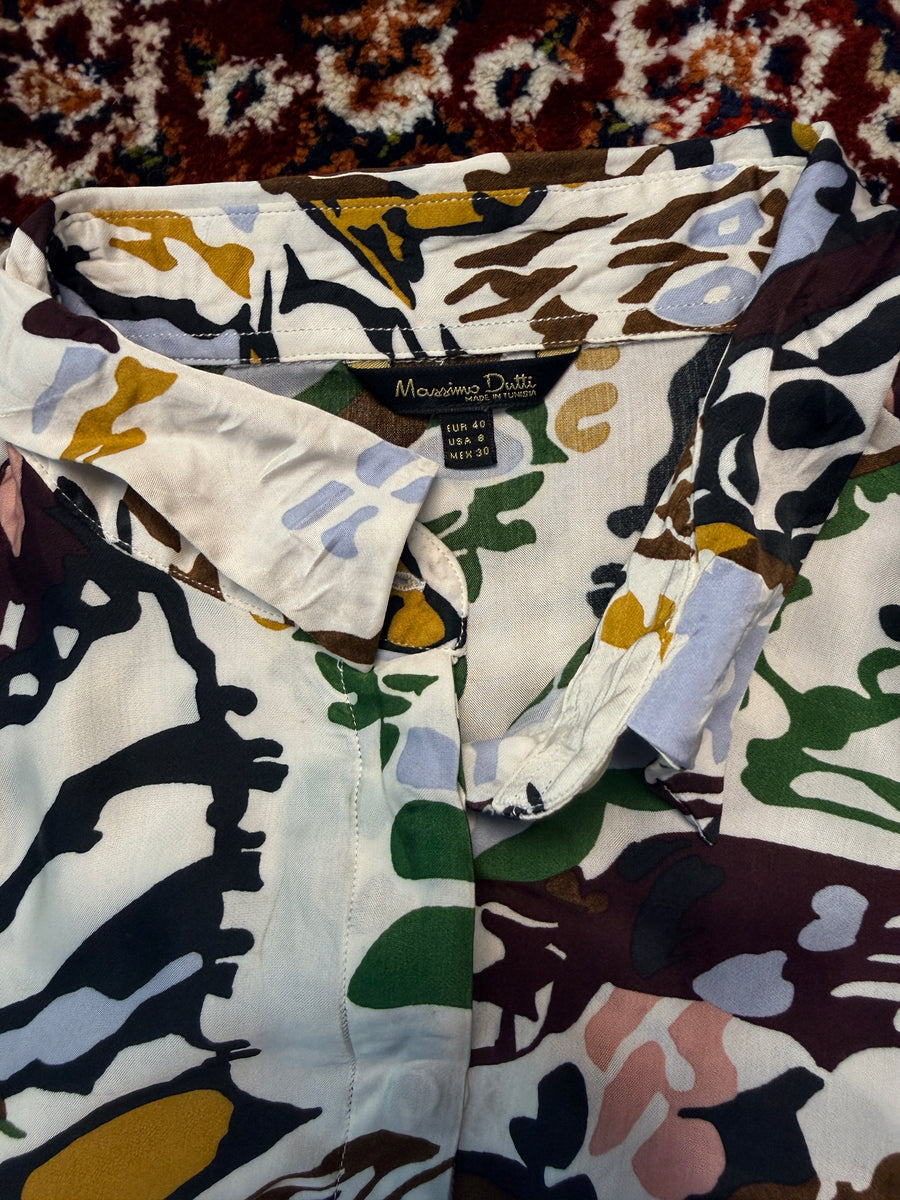 Masimmo Dutti White Silk Top - 8