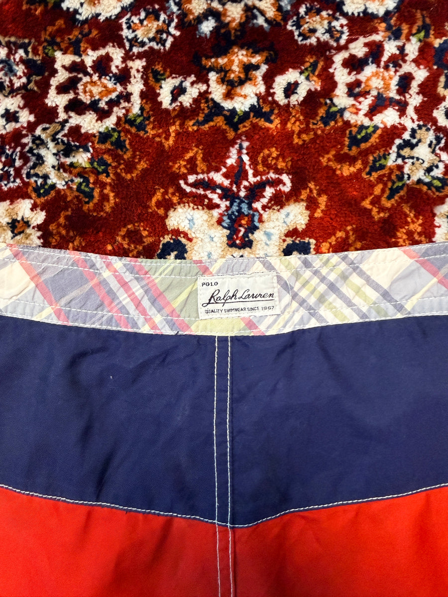 Polo by Ralph Lauren Blue & Red Swim Shorts - L