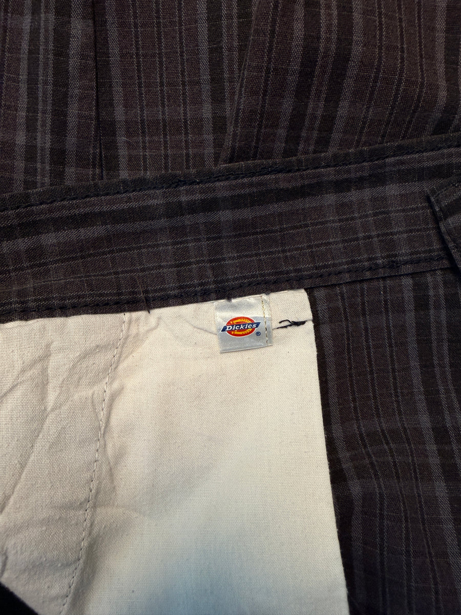 Dickies Brown Patterned Check Chino Shorts - 36