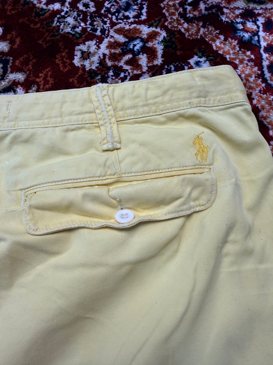 Polo by Ralph Lauren Yellow Relaxed Fit Cotton Shorts - 40