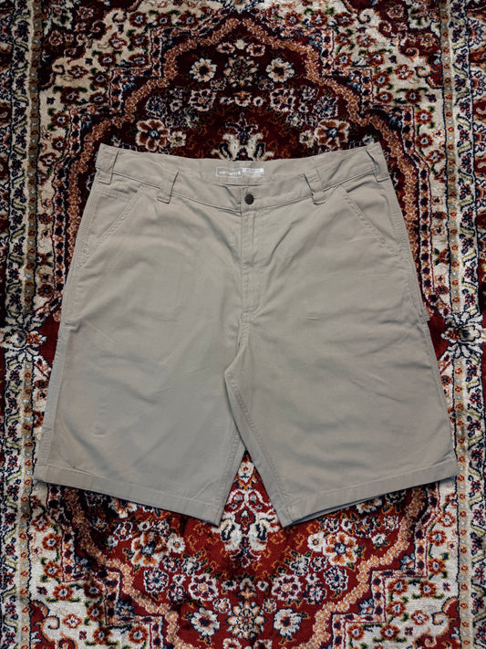 Carhartt Brownish Grey Rugged Flex Relaxed Fit Canvas Utility Work Shorts - 38