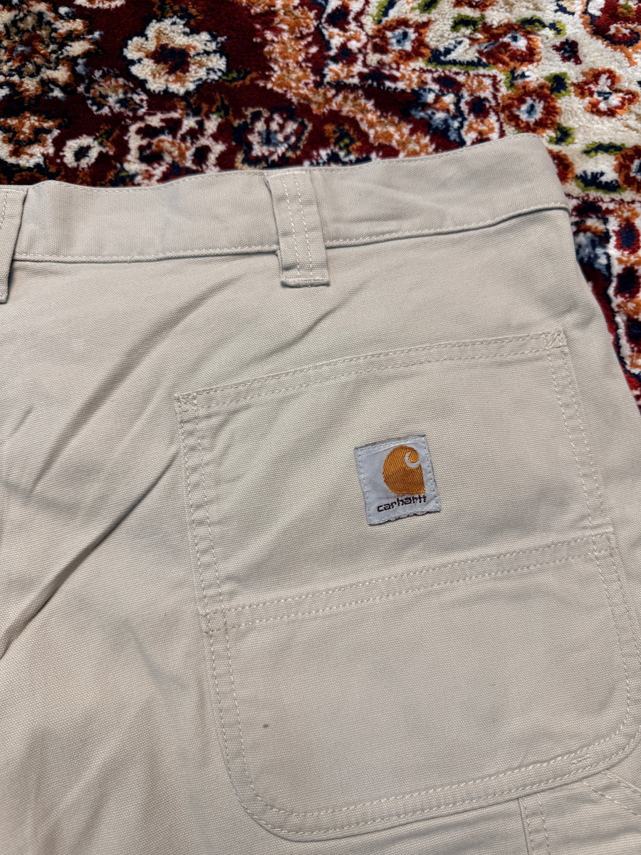 Carhartt Brownish Grey Rugged Flex Relaxed Fit Canvas Utility Work Shorts - 38