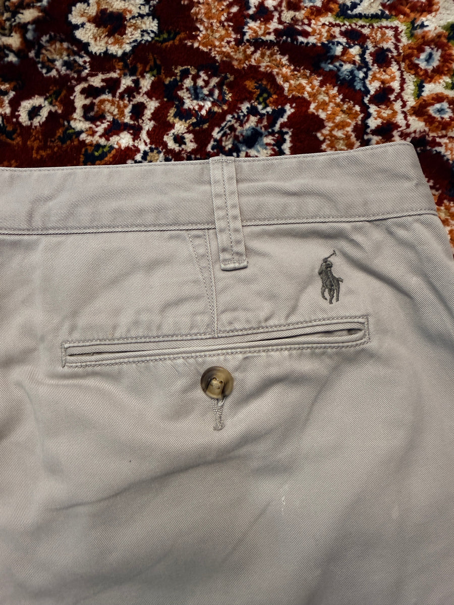 Polo Ralph Lauren Grey Relaxed Fit Cotton Shorts - 36