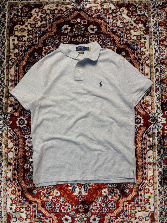 Polo Ralph Lauren Light Grey Custom Slim Fit Polo Shirt - L