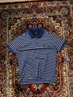 Nautica Stripe Blue Performance Deck Polo Shirt - S