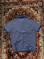 Nautica Stripe Blue Performance Deck Polo Shirt - S
