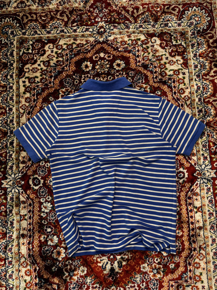 Nautica Stripe Blue Performance Deck Polo Shirt - S