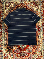 Tommy Hilfiger Stripe Navy Blue Polo Shirt - L