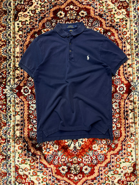 Polo Ralph Lauren Navy Blue Slim Fit Stretch Mesh Polo Shirt - M