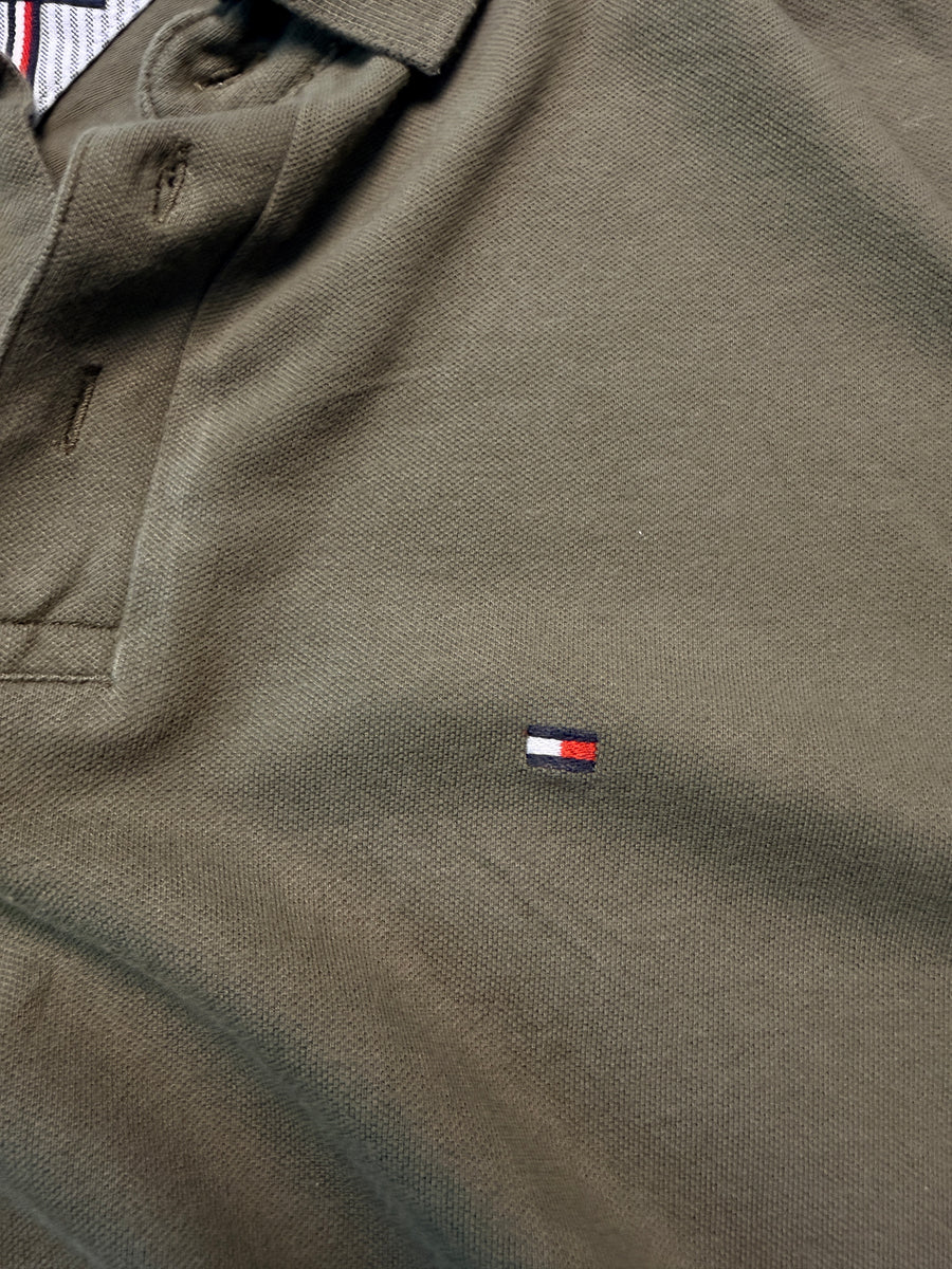 Tommy Hilfiger Army Green Slim Fit Stretch Polo Shirt - XL