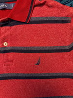Nautica Stripe Red & Blue Polo Shirt - M