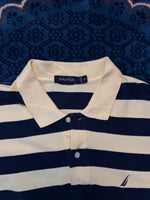Nautica Stripe Yellow & Blue Polo Shirt - XL
