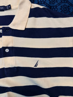 Nautica Stripe Yellow & Blue Polo Shirt - XL