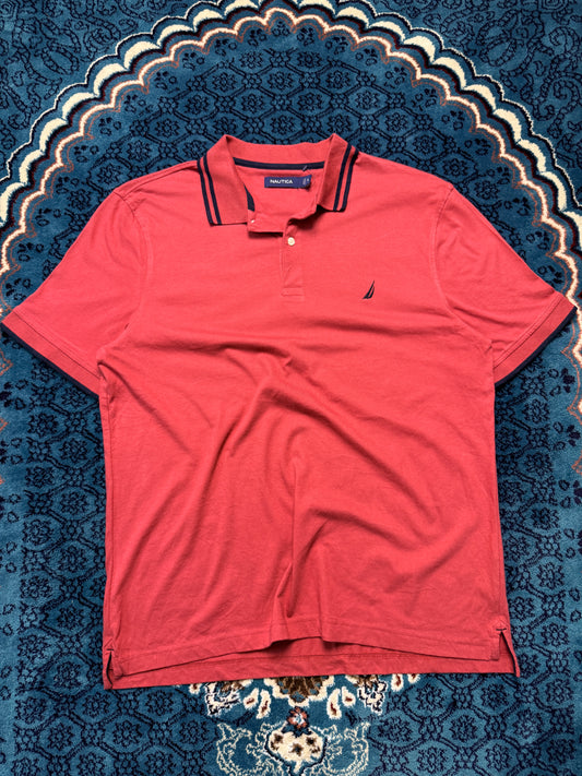 Nautica Salmon Pink Polo Shirt - XL